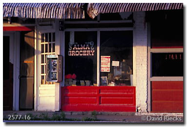 Phone outside of Alma Grocery Store