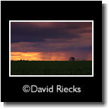 Rain falling on fields